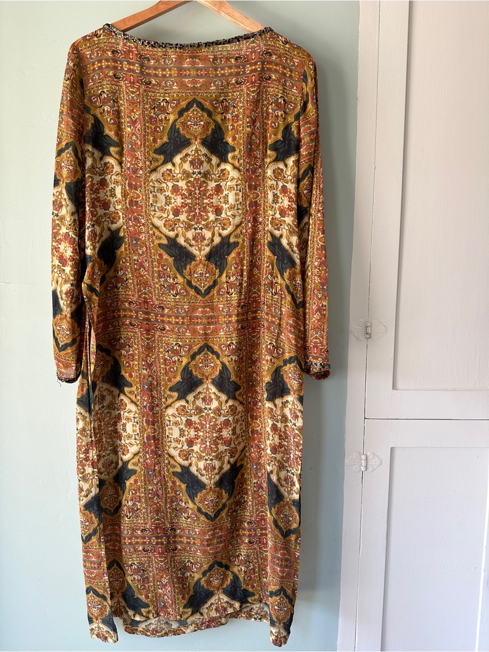 Calypso St. Barth Beaded Silk Tunic Women’s Large - Picture 9 of 9